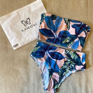Large Tropical Print Kamoni Bandeau Bikini